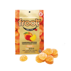 Froot  - Peach 1:1 CBD:THC Gummies - 100mg CBD: 100mg THC